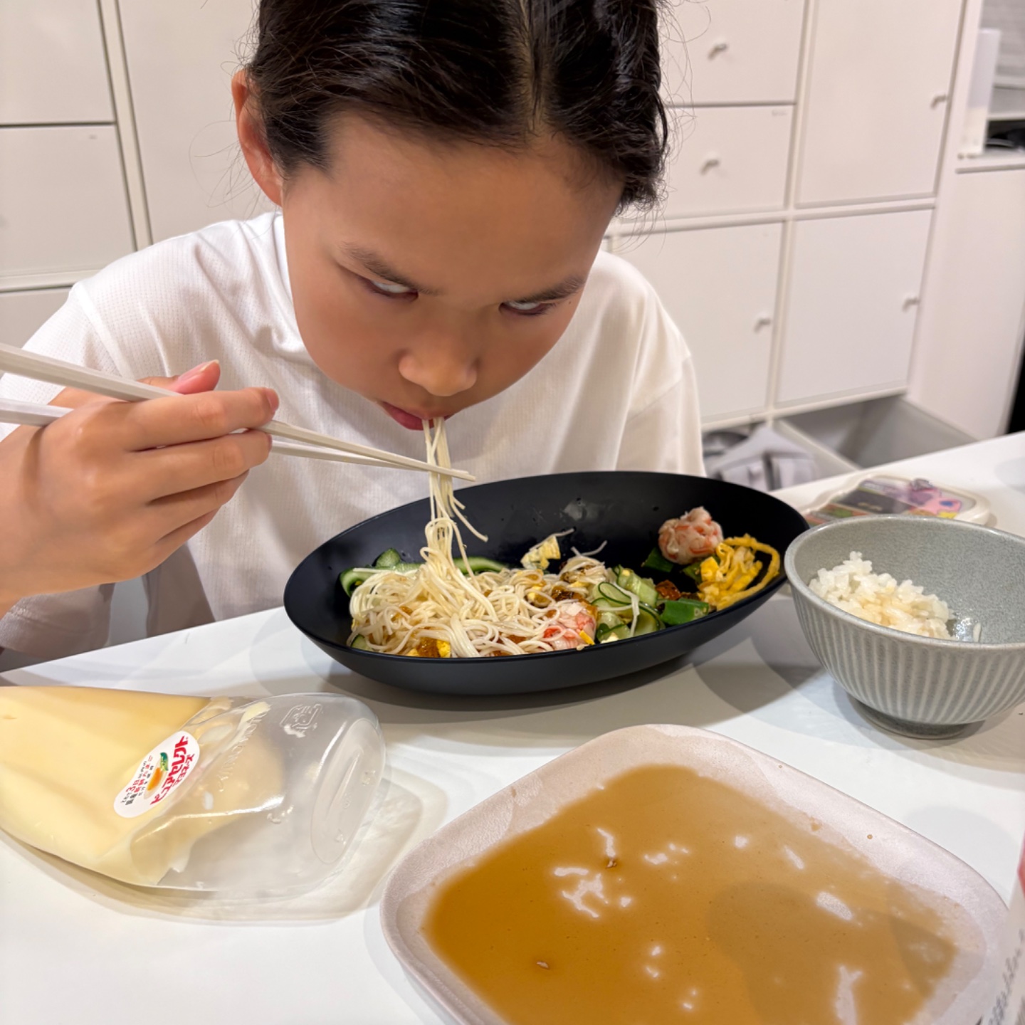 次女の夏休みそうめんごはん